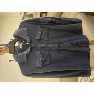 Ninexis Navy Blue Button-Up Long Sleeve Shirt